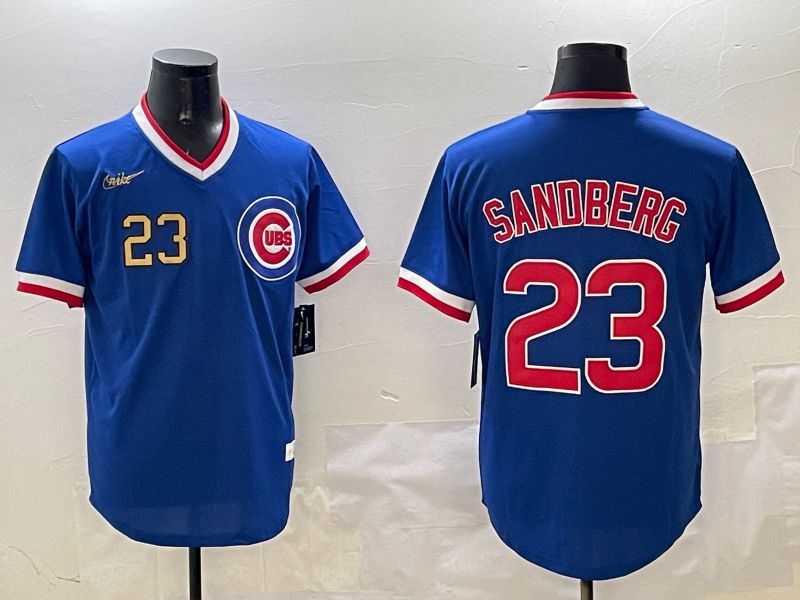 Men Chicago Cubs #23 Sandberg Blue Throwback Game 2025 Nike MLB Jersey style 3164->chicago cubs->MLB Jersey